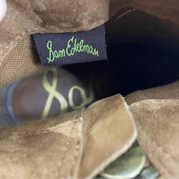 Sam Edelman Brown Suede Fringe-Trimmed Ankle Boot Bootie Women’s Size 7M - Picture 6 of 15